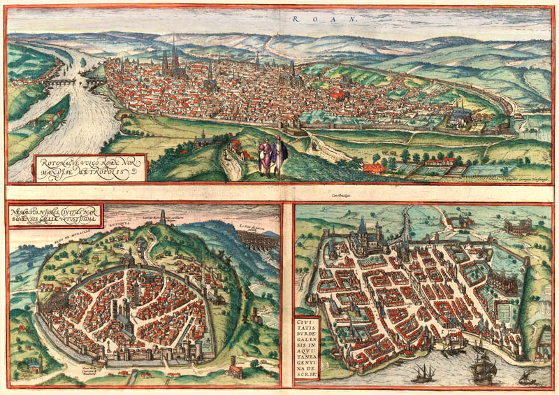 Rouan Nimes Bordeaux 1572 Braun en Hogenberg